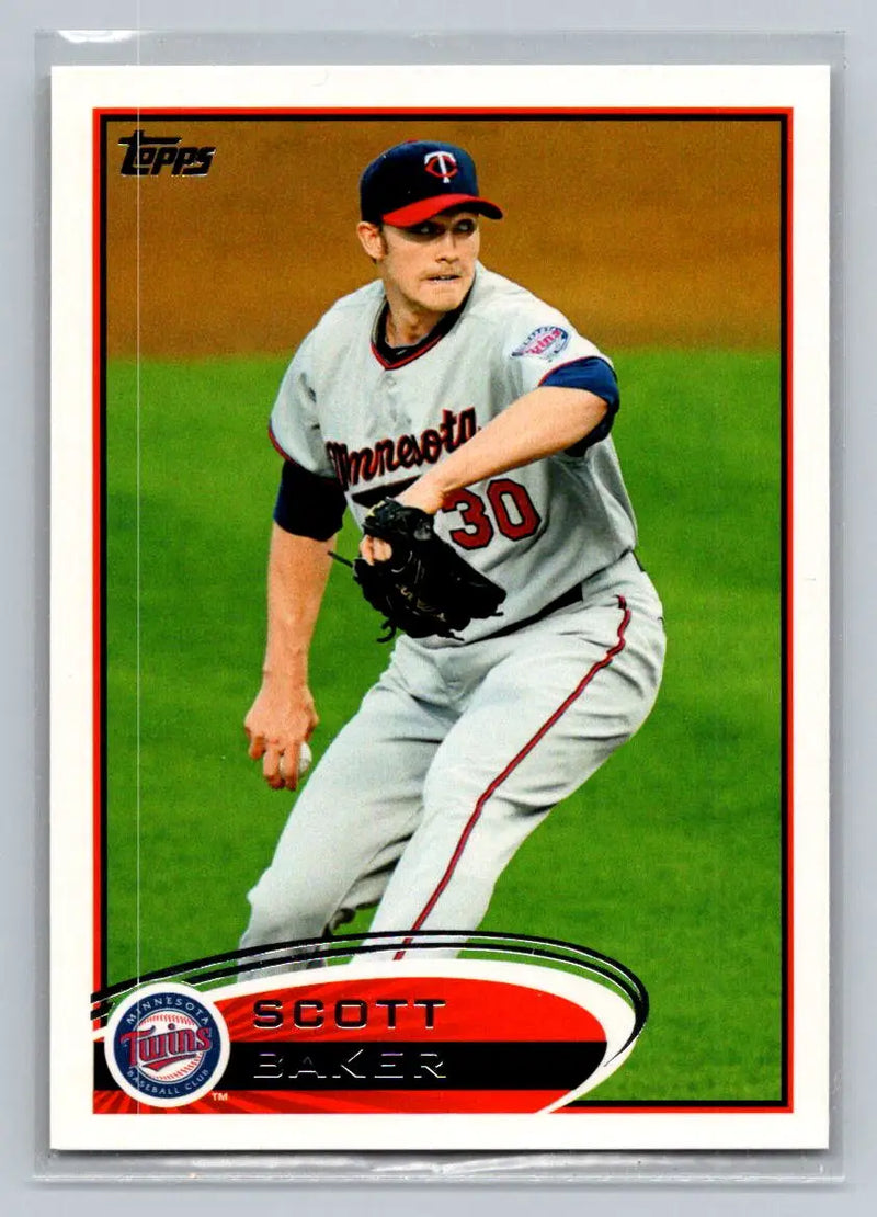 Scott Baker baseball card from 2012 Topps #276a featuring Minnesota Twins player