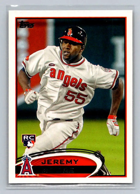 Baseball card of Jeremy Moore Los Angeles Angels rookie from 2012 Topps #277b