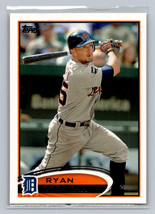 2012 Topps #282a Ryan Raburn Detroit Tigers baseball card showing Ryan Raburn player image