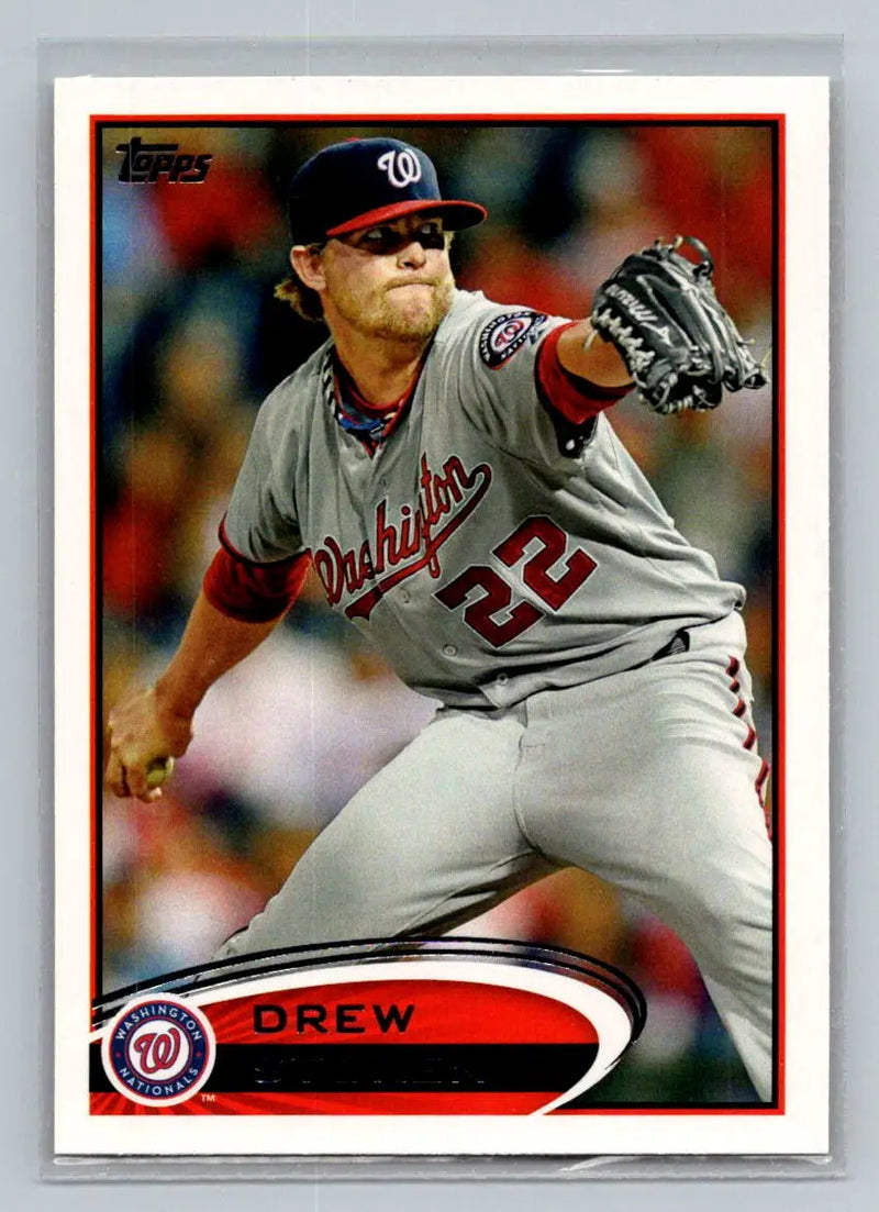 Baseball card of Drew Storen 285A Drew Storen Washington Nationals 2012 Topps
