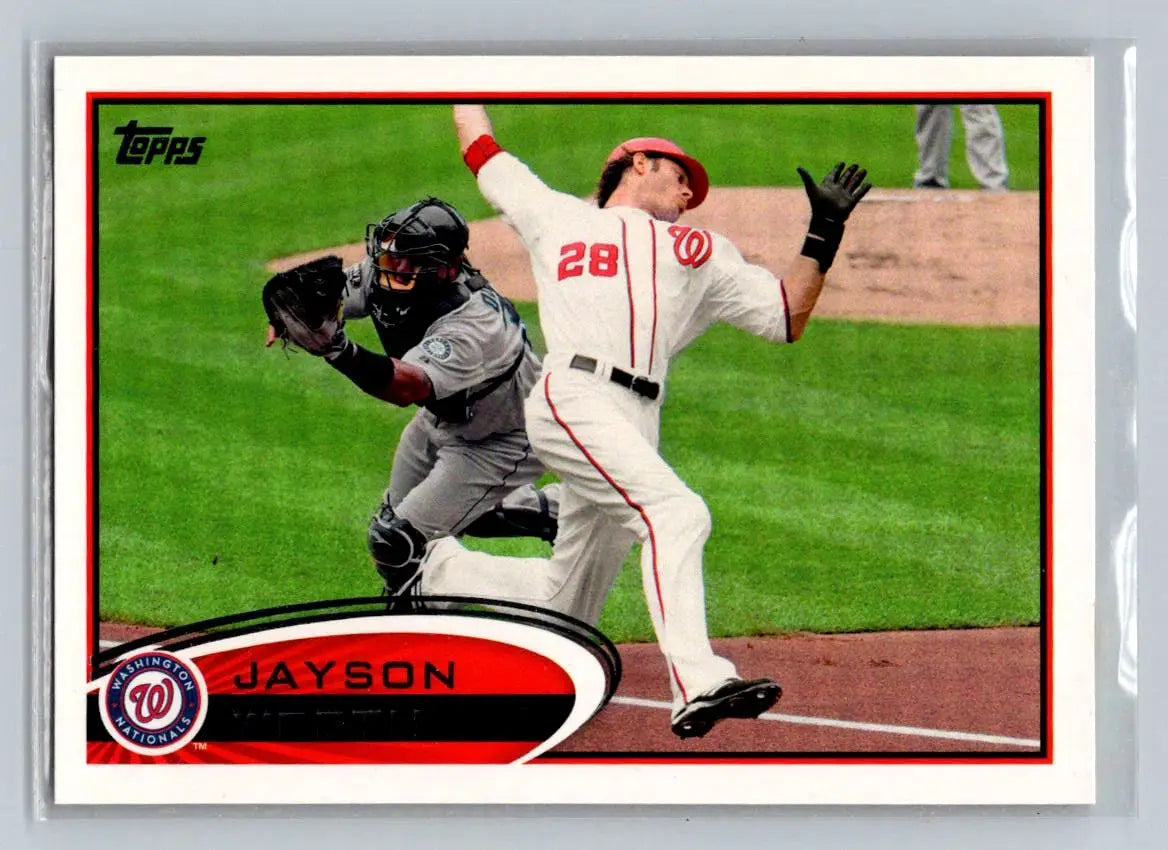 Baseball card of Jayson Werth from 2012 Topps #295a featuring Washington Nationals