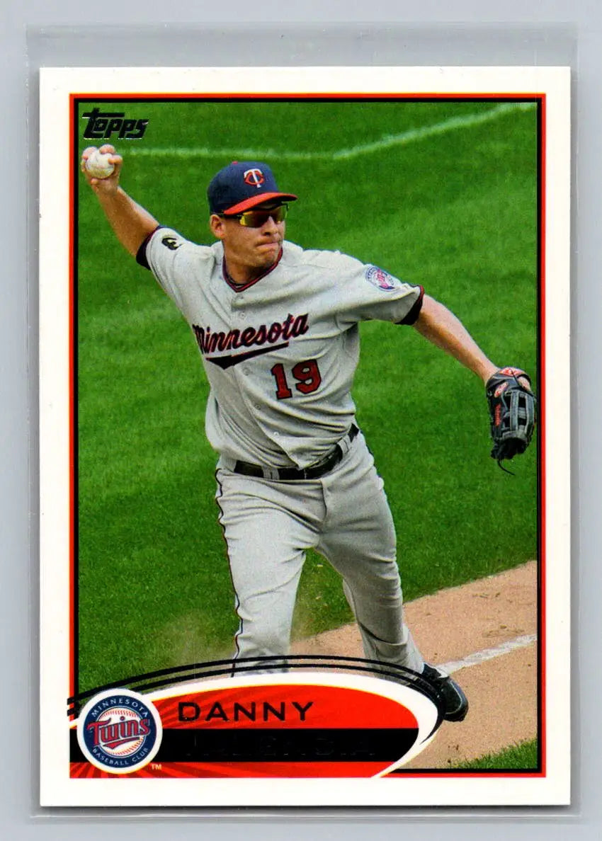 Baseball card of Danny Valencia from 2012 Topps #303b featuring Minnesota Twins