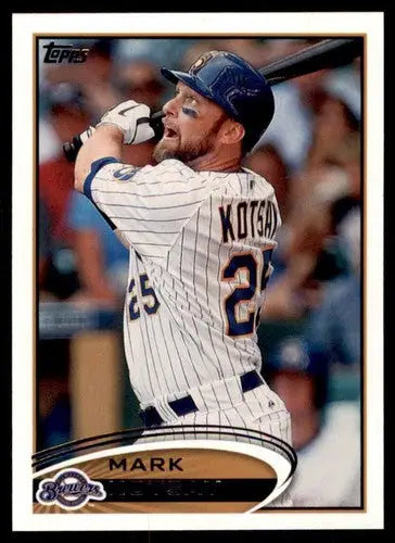 Original gloss baseball card of Mark Kotsay NM-MT Brewers from 2012 Topps #327