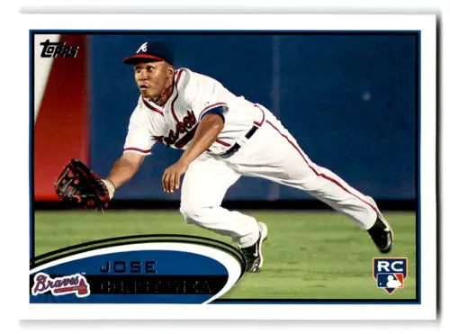 Original gloss Baseball card of Jose Constanza rookie Braves from 2012 Topps #338
