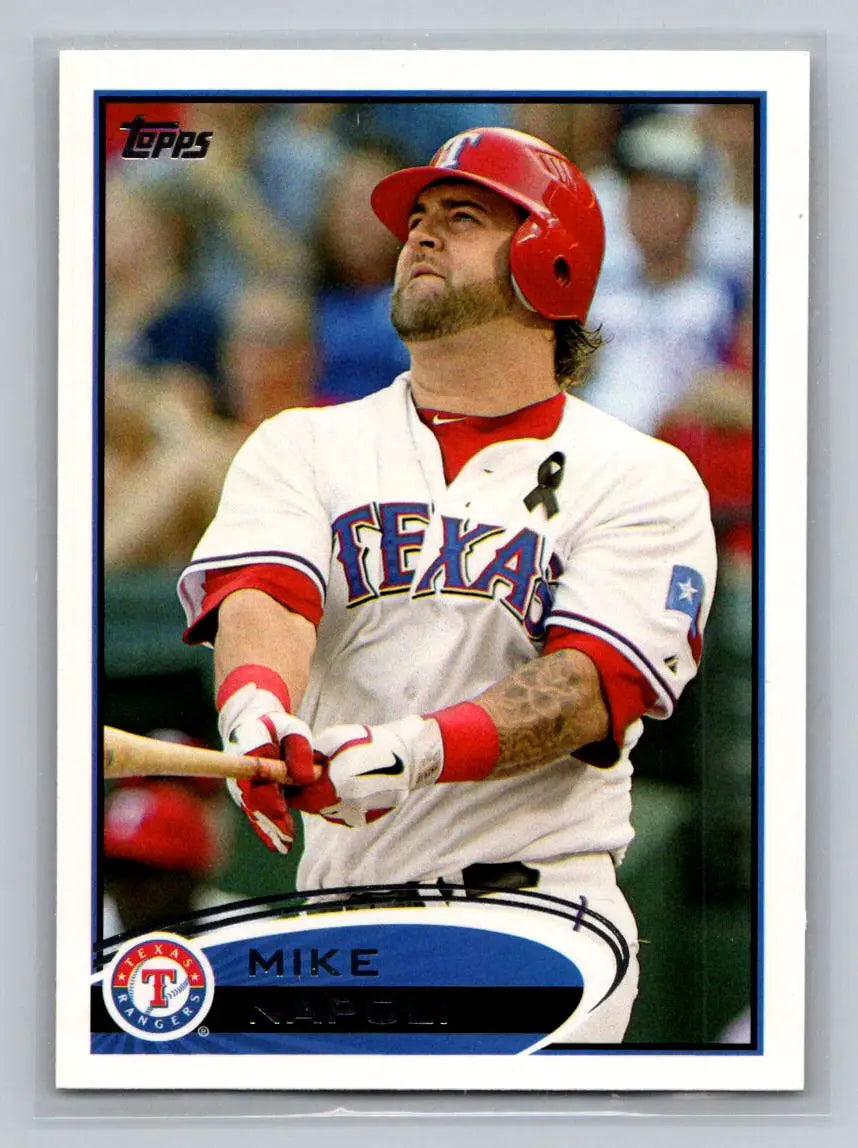 Mike Napoli 2012 Topps #37a baseball card featuring the Texas Rangers star player