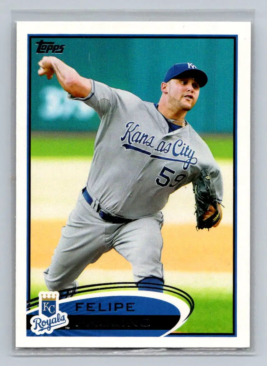Baseball card of Felipe Paulino from 2012 Topps #38a, Kansas City Royals edition
