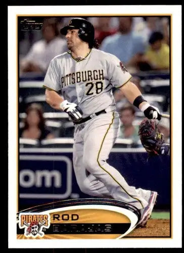 Baseball card of Rod Barajas in Pirates uniform with original gloss, part of 2012 Topps #395 collection