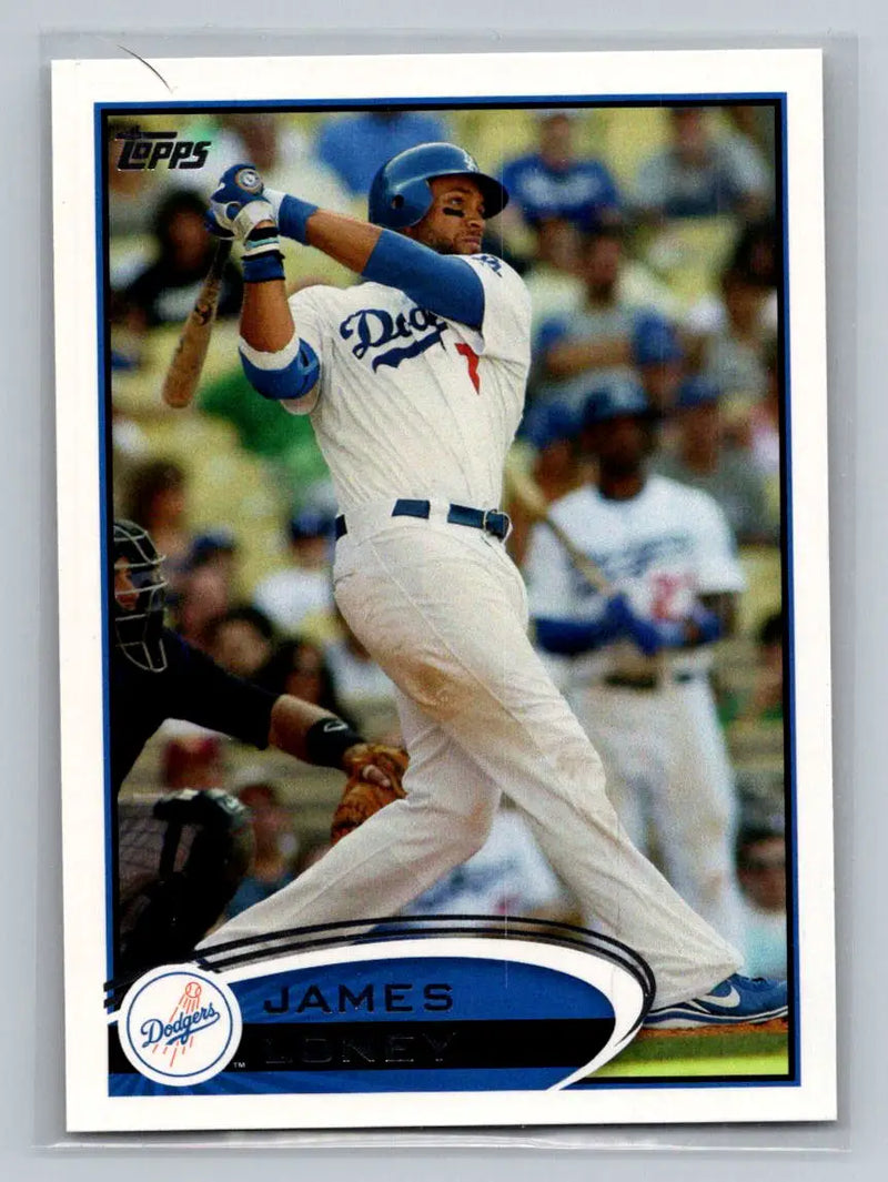 James Loney baseball card from 2012 Topps #39a featuring Los Angeles Dodgers player