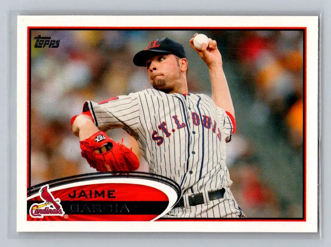 Baseball card of Jaime Garcia from 2012 Topps, a must-have for St. Louis Cardinals trading cards