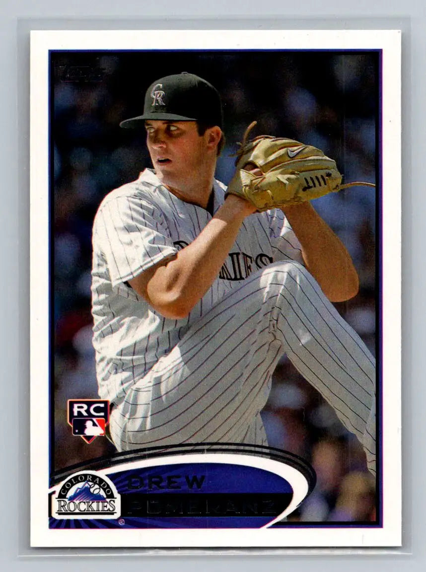 Baseball card of pitcher Drew Pomeranz, 2012 Topps #42a Colorado Rockies Rookie