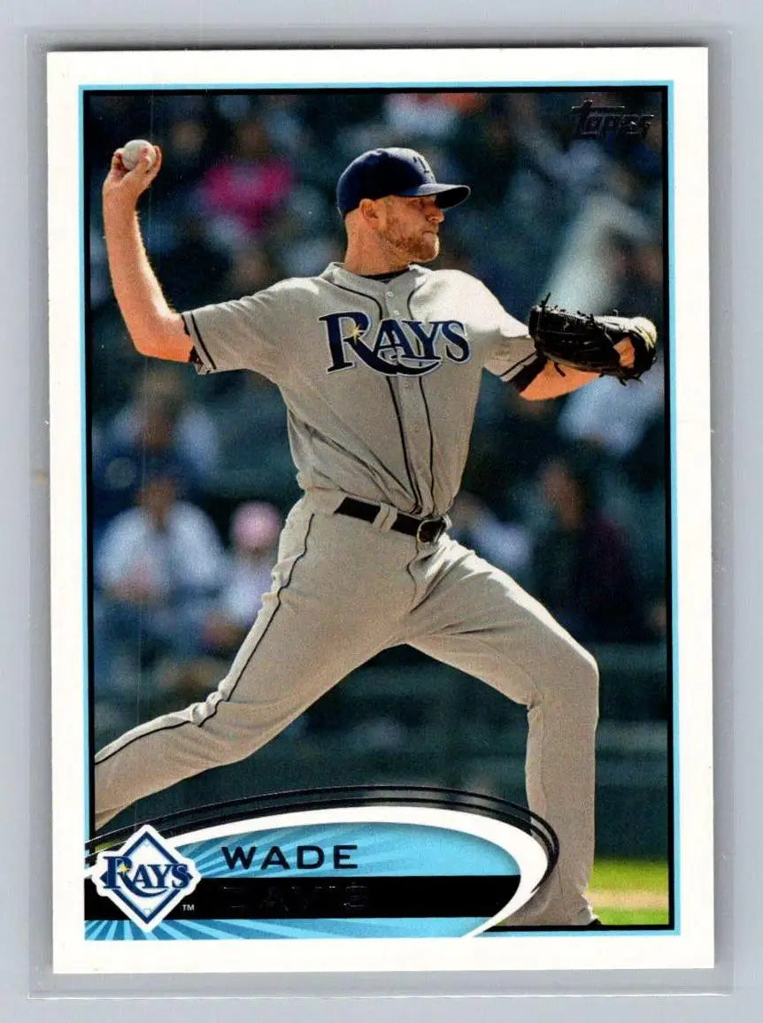 Baseball card of Wade Davis from 2012 Topps #48b featuring Tampa Bay Rays