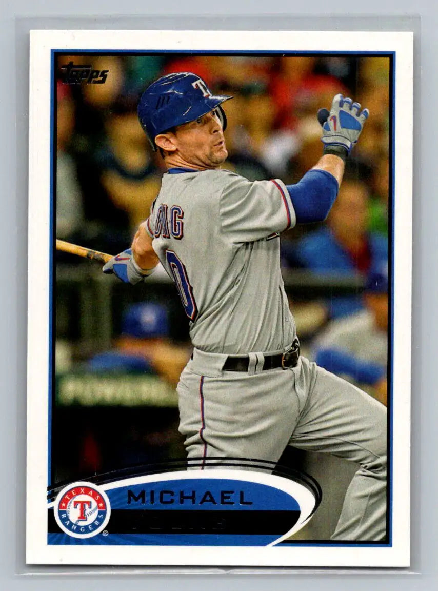 Baseball card of Michael Young from the 2012 Topps #55b Texas Rangers set