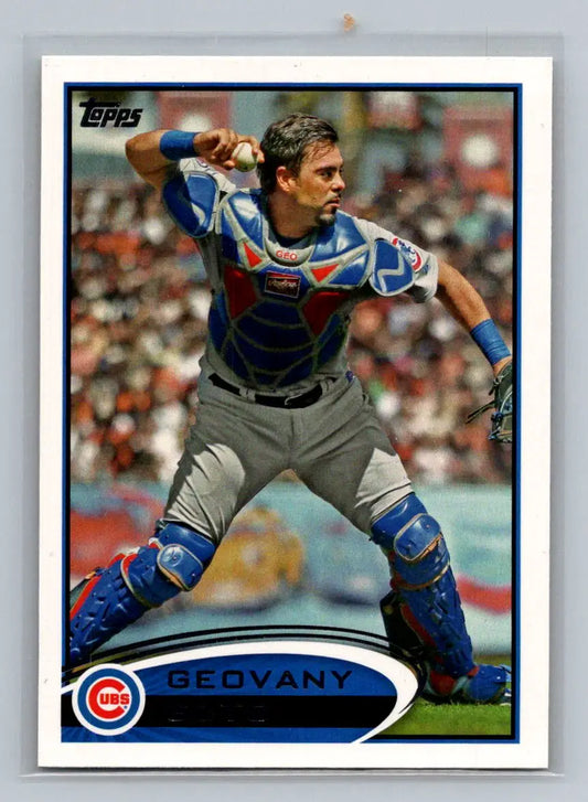 Baseball card featuring Geovany Soto from 2012 Topps #56b Chicago Cubs collection