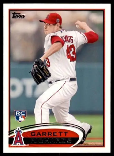Original gloss baseball card featuring Garrett Richards rookie Angels pitcher in mint condition