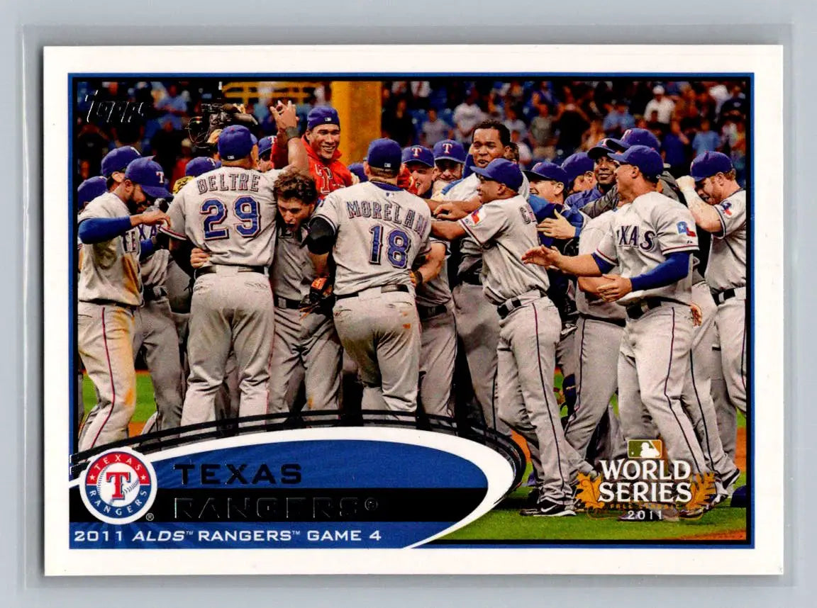 Texas Rangers baseball card from 2012 Topps #59 trading cards collection