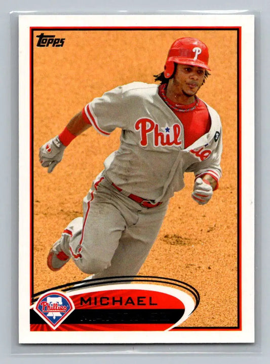 Baseball card of Michael Martinez in Philadelphia Phillies uniform 2012 Topps #64b