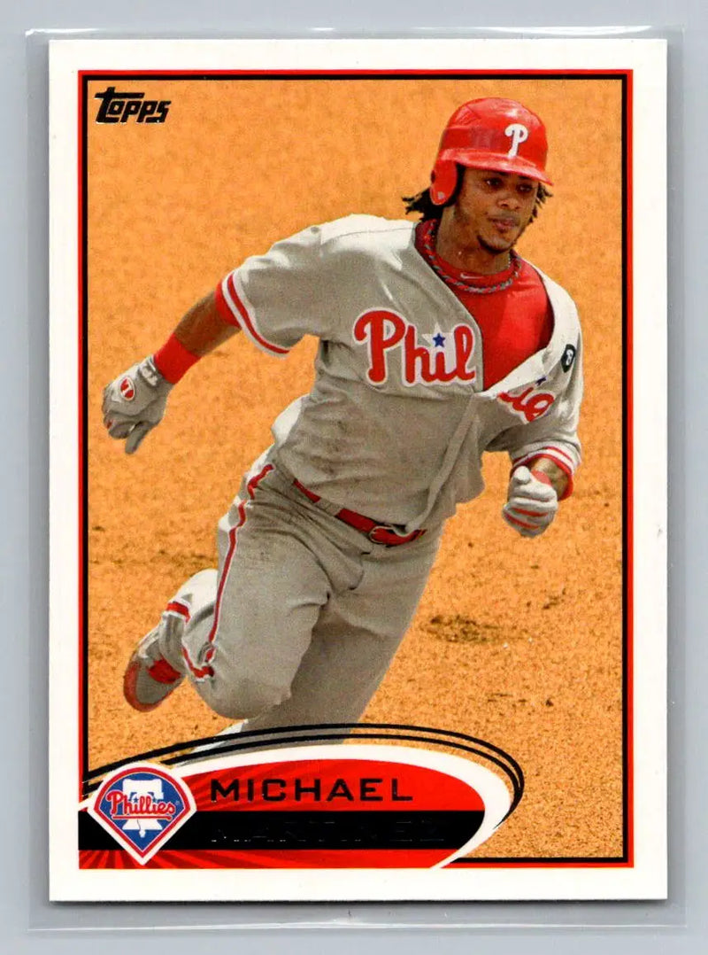 Baseball card of Michael Martinez in Philadelphia Phillies uniform 2012 Topps #64b