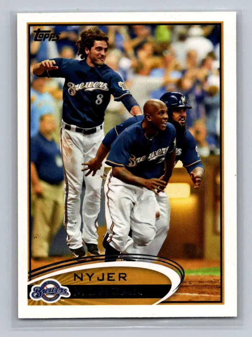 Baseball card of 2012 Topps 66A Nyjer Morgan from the Milwaukee Brewers