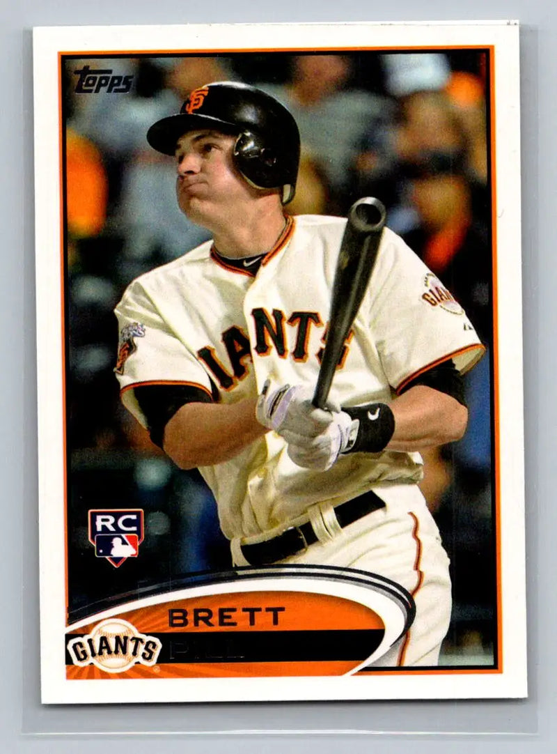 2012 Topps #70a Brett Pill San Francisco Giants Rookie Baseball Card Display