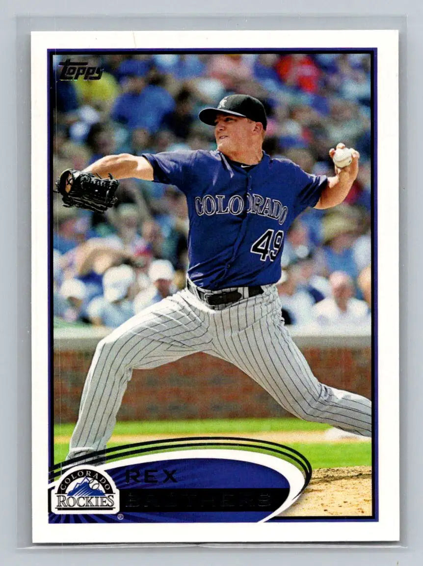 Baseball card of Rex Brothers from the 2012 Topps #72b Colorado Rockies collection