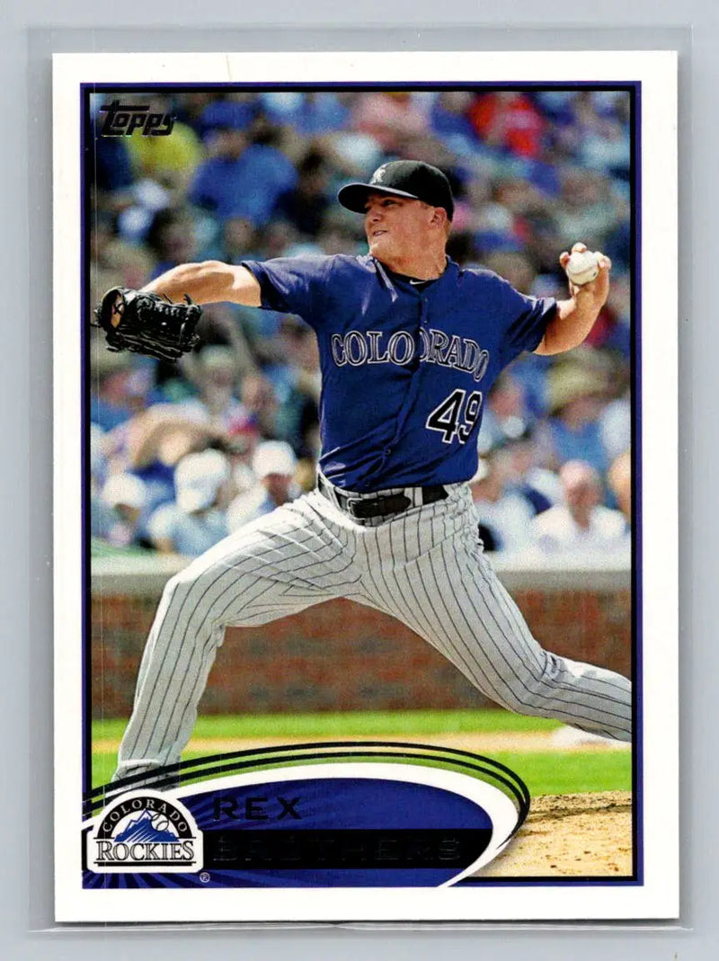Baseball card of Rex Brothers from the 2012 Topps #72b Colorado Rockies collection