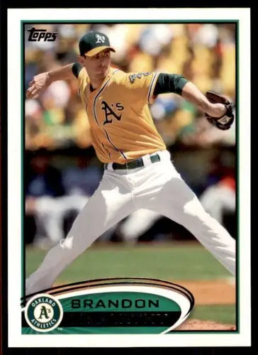 Baseball trading card featuring Brandon McCarthy NM-MT in gold and green uniform