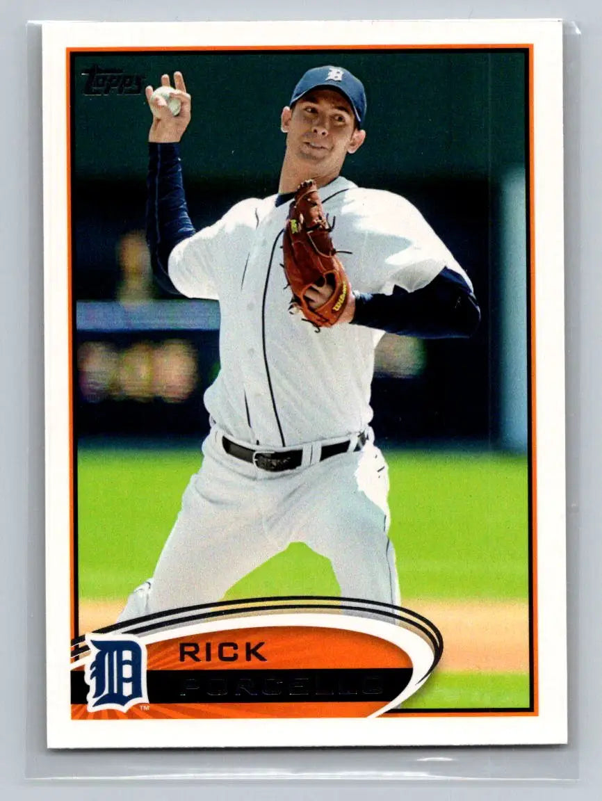 Baseball card of Rick Porcello from the 2012 Topps #82b Detroit Tigers series
