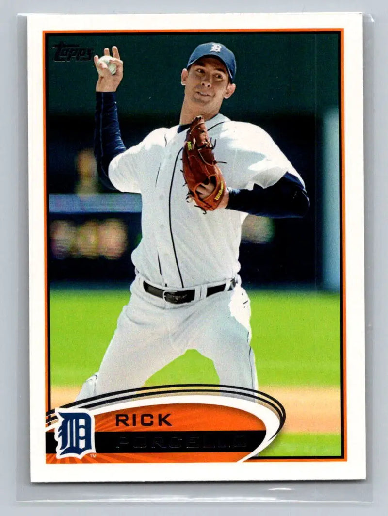 Baseball card of Rick Porcello from the 2012 Topps #82b Detroit Tigers series