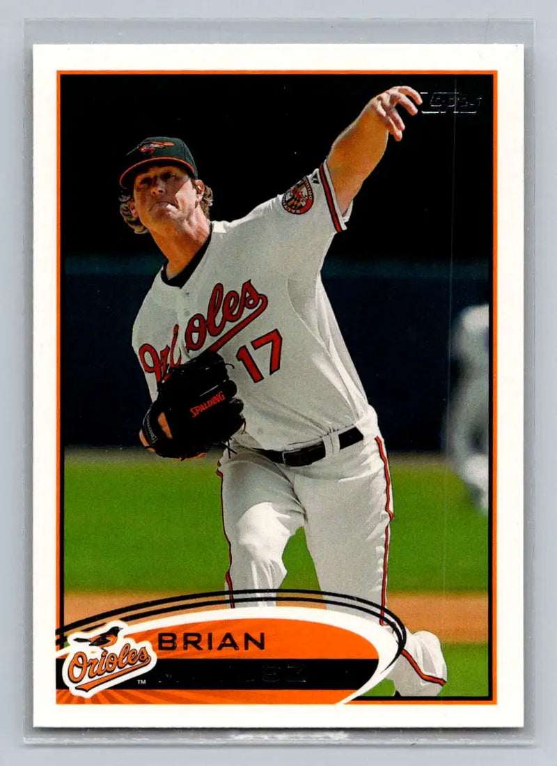 2012 Topps 84A Brian Matusz baseball card featuring the Baltimore Orioles player