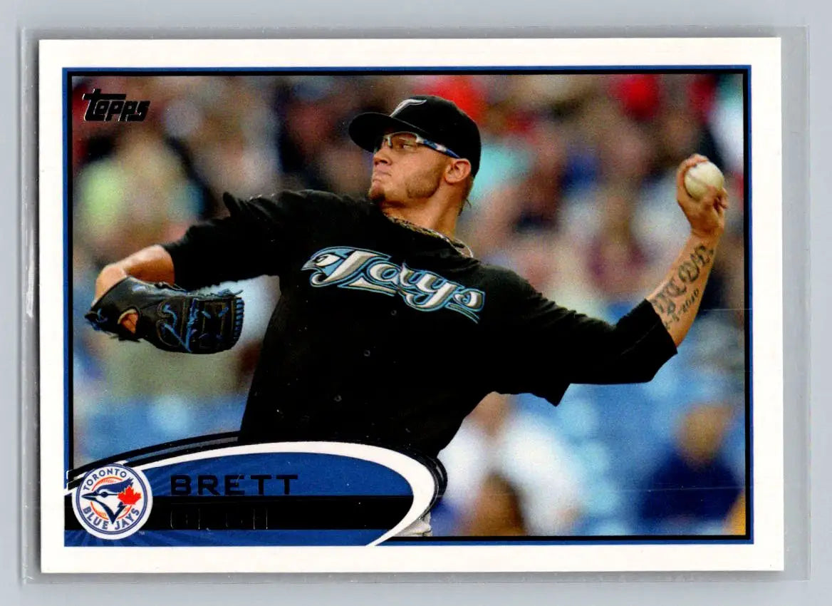 Baseball card featuring 2012 Topps #86b Brett Cecil of the Toronto Blue Jays