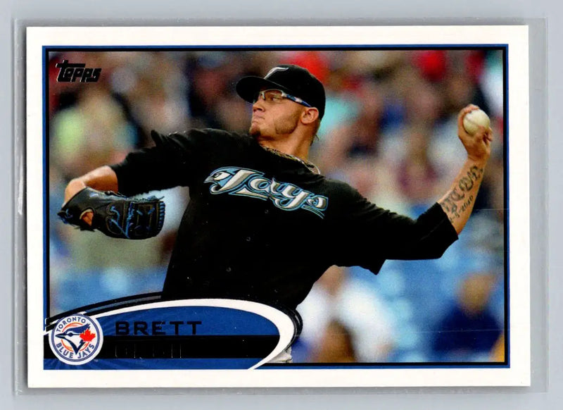 Baseball card featuring 2012 Topps #86b Brett Cecil of the Toronto Blue Jays