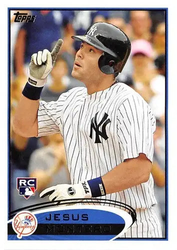 Original gloss baseball trading card of Jesus Montero rookie Yankees in 2012 Topps #9