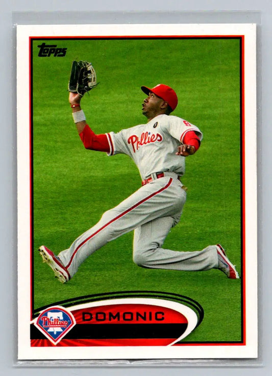 Baseball card of 98b Domonic Brown from the Philadelphia Phillies 2012 Topps set