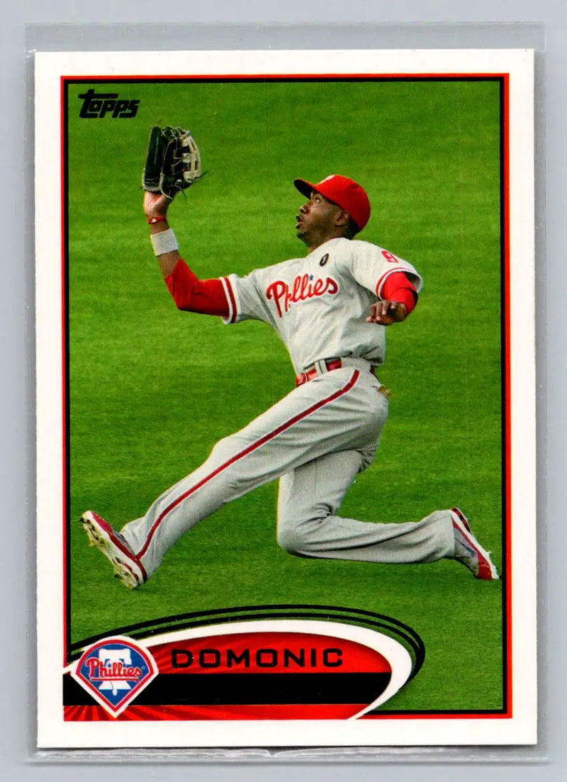 Baseball card of 98b Domonic Brown from the Philadelphia Phillies 2012 Topps set