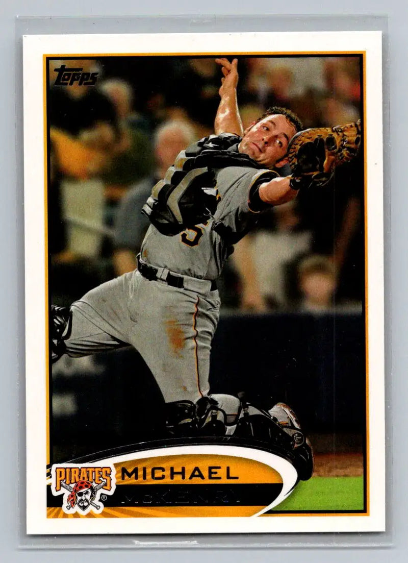 2012 Topps #99a Michael McKenry Pittsburgh Pirates baseball card display image