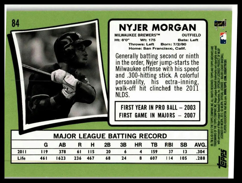 2012 Topps Archives #84 Nyjer Morgan - Baseball Card Single