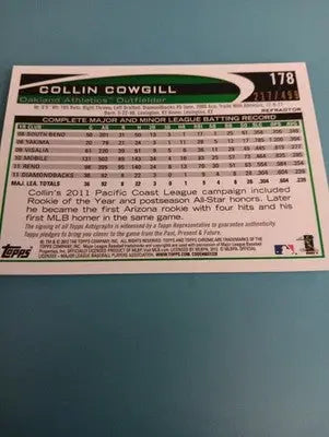 2012 Topps Chrome - Collin Cowgill #178 Rookie Autographs Refractor. /499. NRMT+ - Baseball Card Single