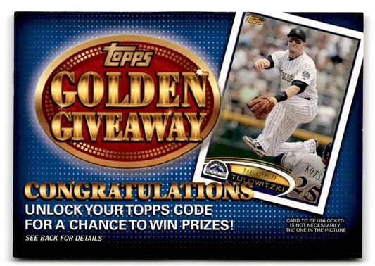 2012 Topps #GGC-2 Troy Tulowitzki Golden Giveaway Code Cards - Baseball Card Single