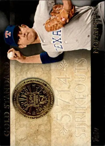 2012 Topps Gold Standard Nolan Ryan baseball card with original gloss in topps gold series