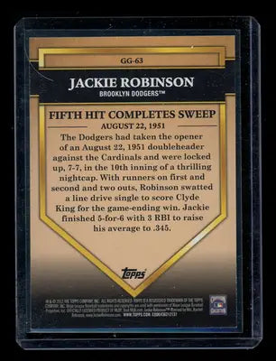 2012 Topps Golden Greats Jackie Robinson #GG-63 Baseball - Baseball Card Single