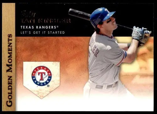 Baseball card from 2012 Topps Golden Moments Series 2 featuring Ian Kinsler Rangers