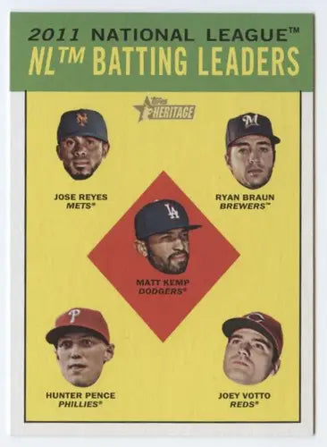 2012 Topps Heritage #1 Jose Reyes/Ryan Braun/Matt Kemp/Hunter Pence/Joe ID:81497 - Baseball Card Single