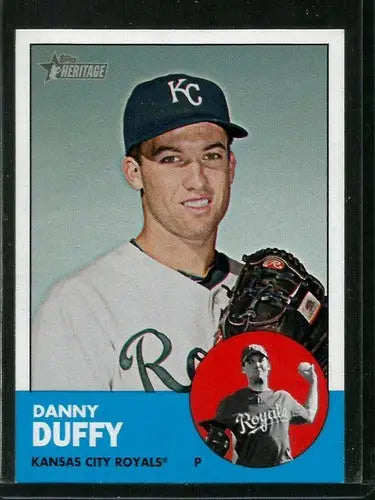 Original gloss 2012 Topps Heritage Danny Duffy Royals baseball card image