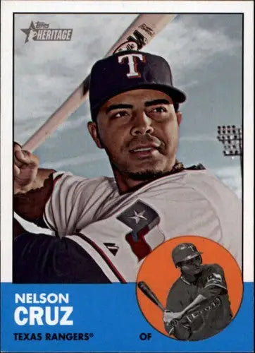 2012 Topps Heritage #468 Nelson Cruz NM-MT SP Rangers ID:71650 - Baseball Card Single