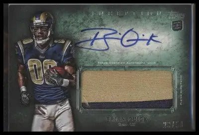 2012 Topps Inception #AJP-BQ Brian Quick Rookie Jumbo Patch Autos Green #/50 - Football Card Single