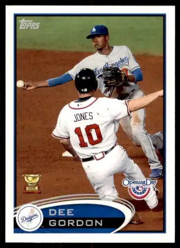 Original gloss baseball card from Topps Opening Day featuring Dee Gordon Dodgers