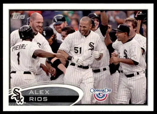 Original gloss baseball card from Topps Opening Day 2012 featuring Alex Rios White Sox