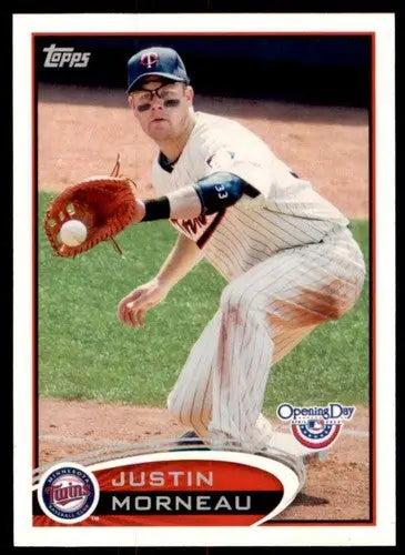 Justin Morneau baseball trading card from 2012 Topps Opening Day Twins collection