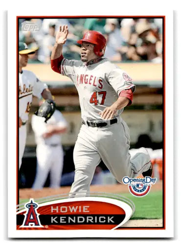 Howie Kendrick baseball card with original gloss from 2012 Topps Opening Day Angels