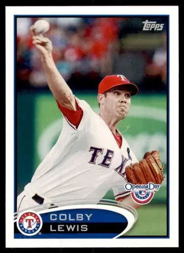 Original gloss 2012 Topps Opening Day Colby Lewis Rangers baseball card NM-MT